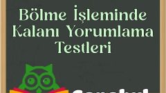 5. sınıf Bölme İşleminde Kalanı Yorumlama Testleri içeriğine ait görsel